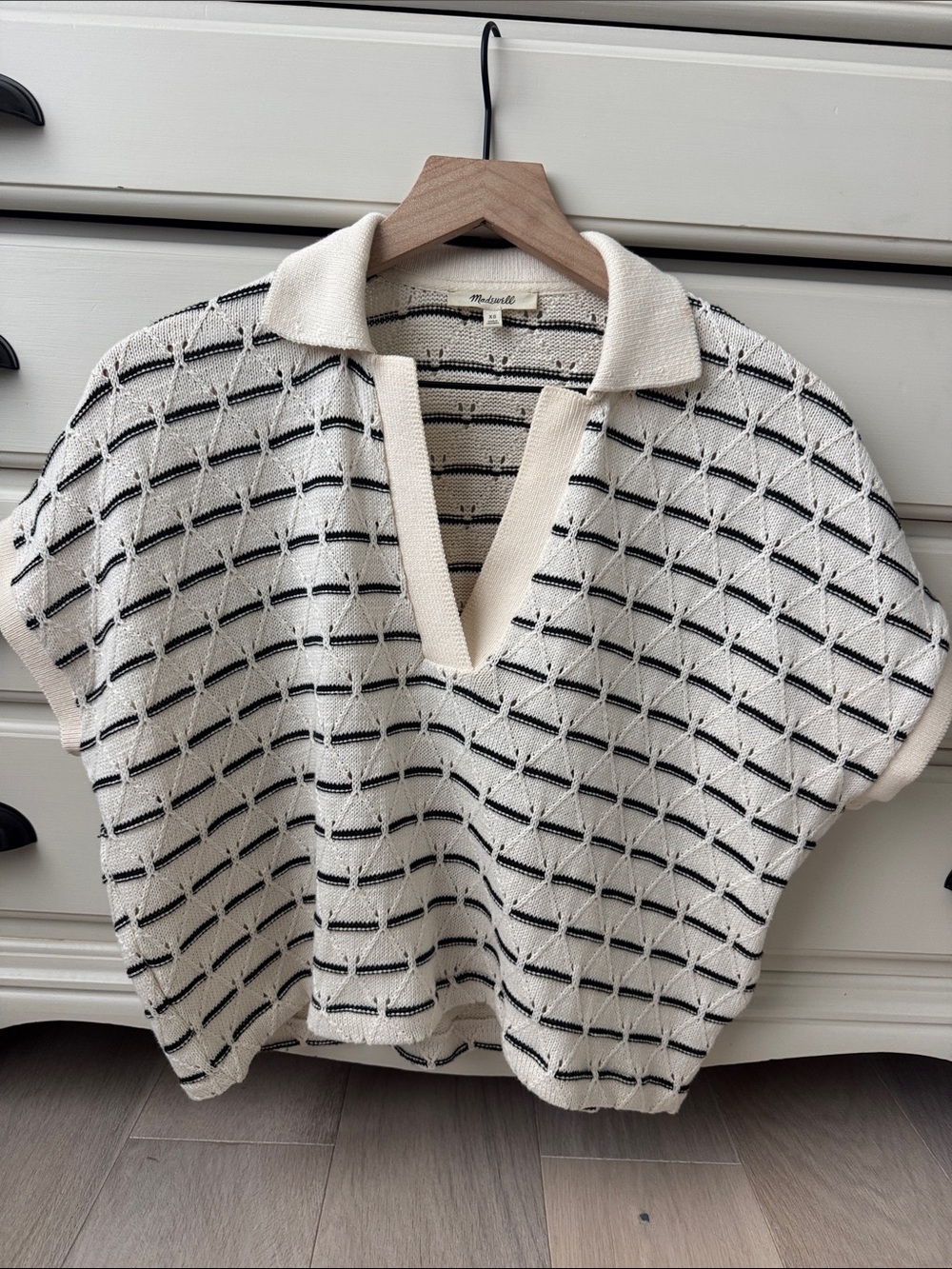 Madewell Diamond Knit Relaxed Polo Sweater shirt